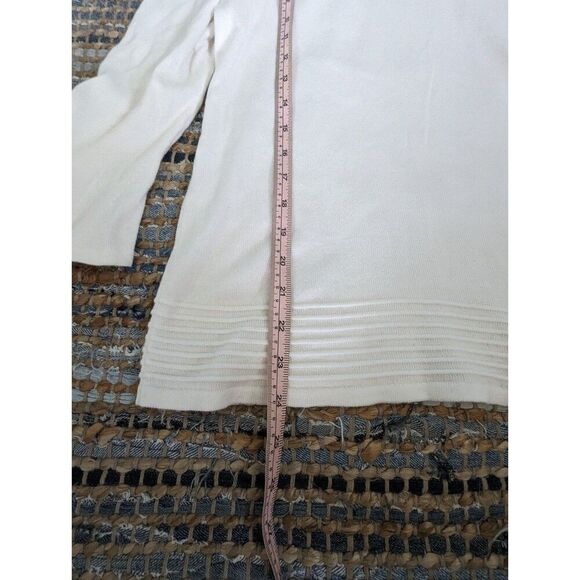 Sweater/top White w/ Ties at Wrists M Cream Quiet Luxury Light Academia Flawed - Picture 4 of 6